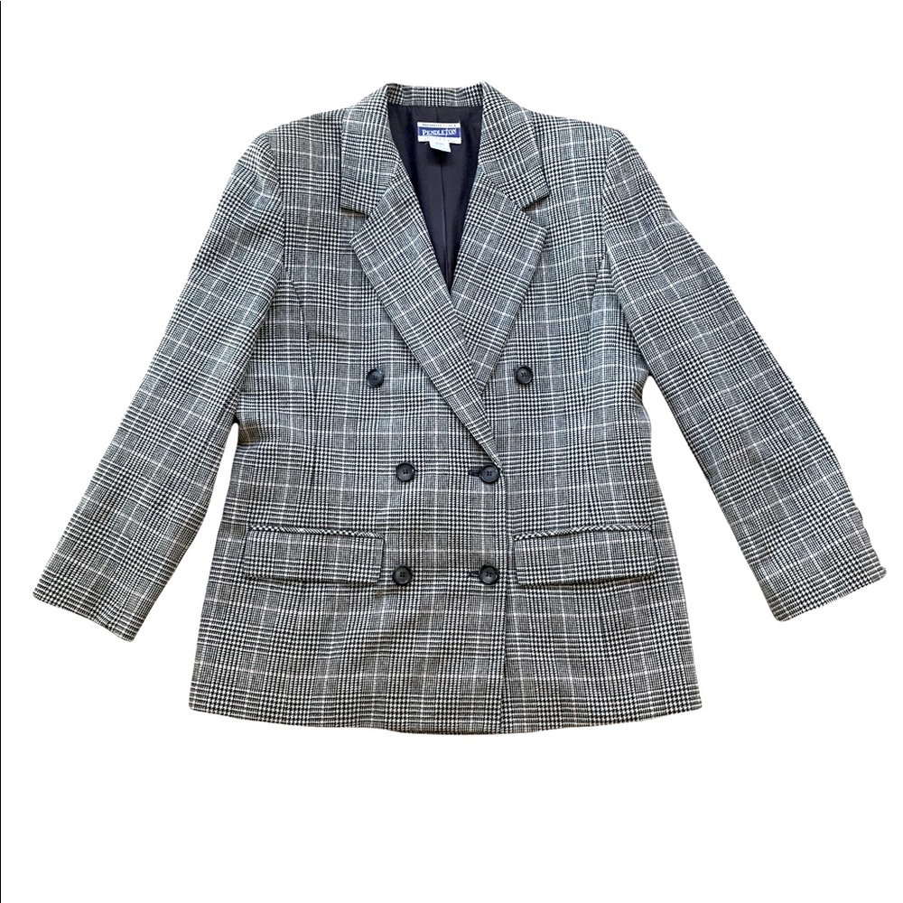 Pendleton 100% Virgin Wool Plaid Blazer.